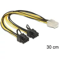 KÁBEL - Delock 83433 PCI Express táp 6pin anya/2 x 8pin apa kábel 0,3m