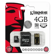 FLASH - MICRO SD CARD  4GB KINGSTON CL10 + kártyaolvasó