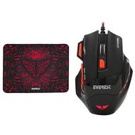 EG - Rampage Egér Gamer és egér pad - SGM-X7 1600DPI, 6 gomb, harisnyázott kábel