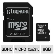 FLASH - MICRO SD CARD  8GB KINGSTON CL10