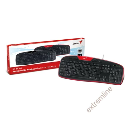 KEYB - GENIUS KB-M205 HU PS2 Fekete-piros