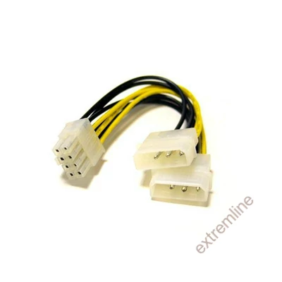 KÁBEL -  4pin (molex) -> 8pin VGA tápkábel adapter