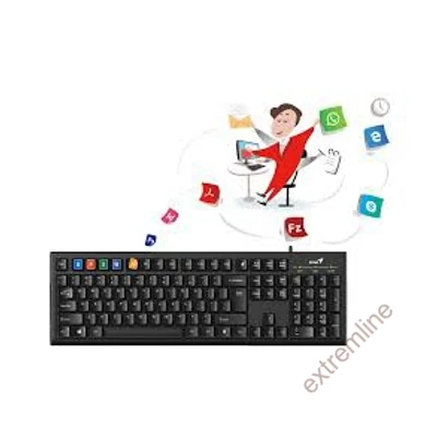 KEYB - GENIUS KB-100 smart fekete USB