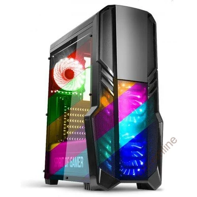 HZ - Spirit of Gamer ROGUE 2 RGB ATX fekete ablakos USB3 TÁP NÉLKÜL