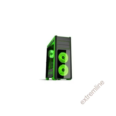 HZ - Spirit of Gamer ROGUE 1 Green ATX 2xUSB3.0 TÁP NÉLKÜL