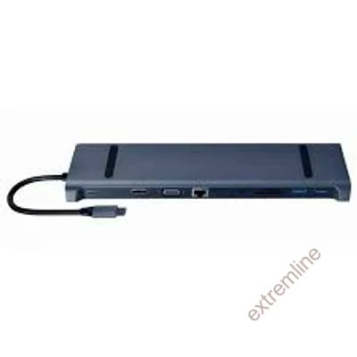 KE - Verbatim USB elosztó-HUB, USB-C PD/2xHDMI/VGA/LAN/3xUSB/USB-C/2xUSB 2.0